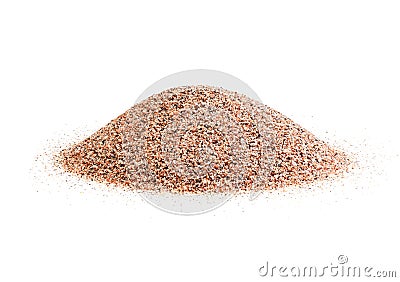 Macro pile sand isolated on white backgrounds river sand close-up. Stock Photo