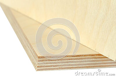 Macro plywood boards stacked, board for flooring Stock Photo