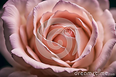 A macro portrait of a rose that captures the delicate beauty and impeccable detail Stock Photo