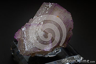 Macro purple perfectly cubical fluorite crystal Stock Photo
