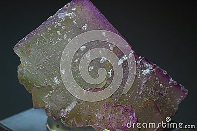 Macro purple perfectly cubical fluorite crystal Stock Photo
