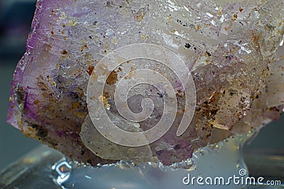 Macro purple perfectly cubical fluorite crystal Stock Photo