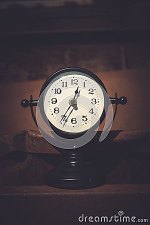 Macro rusty metal parts and old broken clock in sunday flea market Stock Photo