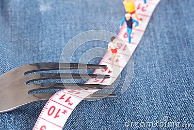Macro scene related to diet and weight loss exercise Stock Photo
