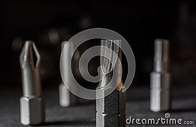 Macro Of A Shiny Slotted Bit Stock Photo