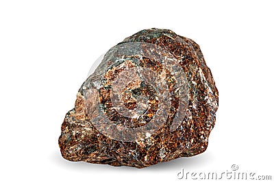 Macro shooting of natural gemstone. Stone astrophyllite Khibiny. object on a white background. Stock Photo