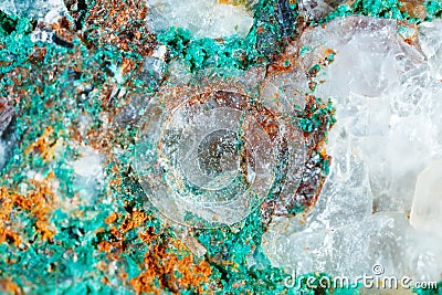 Macro shooting of natural gemstone. Texture of mineral of malachite. Abstract background. Stock Photo