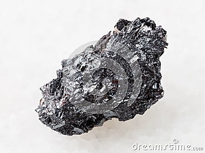 rough hematite ore on white marble Stock Photo