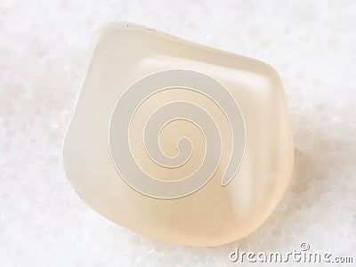 tumbled white Agate gemstone on white Stock Photo