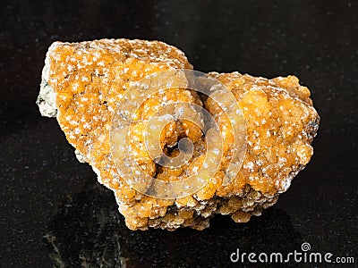 specimen of Zeolite stone on black Stock Photo