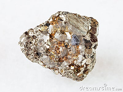 Raw iron pyrite stone on white Stock Photo