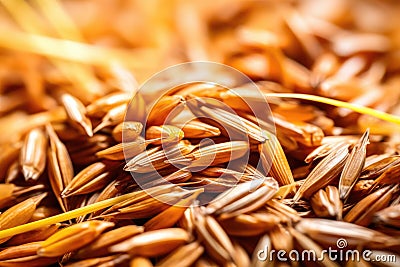 macro shot of barley grains used for whisky production Stock Photo