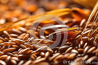 macro shot of barley grains used for whisky production Stock Photo