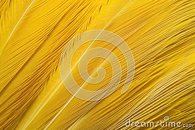 macro shot of a canarys delicate yellow feather Stock Photo