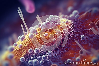 Macro shot of cell or molecule. Scientific image. Biology or chemistry abstract background Stock Photo