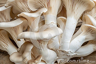 Macro shot of cultivated king oyster mushroom Stock Photo