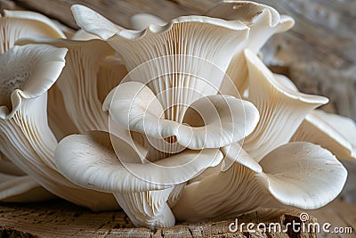 Macro shot of cultivated king oyster mushroom Stock Photo