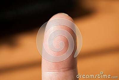 Macro shot of fingerprint. Body parts. Stock Photo