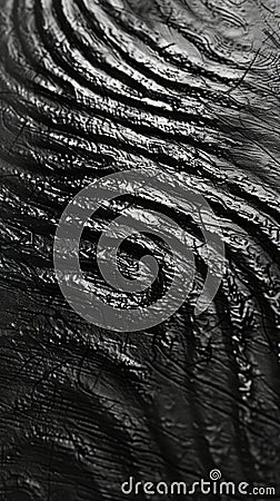 Macro shot highlighting the elaborate papillary ridges and patterns of a single fingerprint. Unique, identity-focus Stock Photo