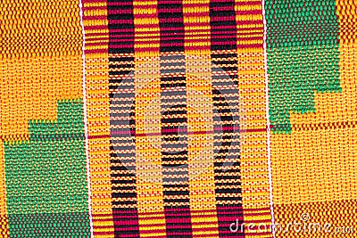 Close up shot of kente cloth shot from above Stock Photo