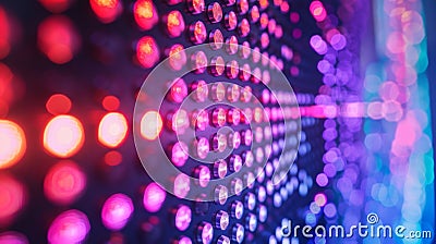 A macro shot of LED pixels emitting a soft glow and blending together to create a seamless smooth display Stock Photo