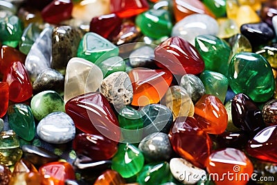 macro shot of polished gemstones Stock Photo