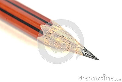 Macro shot of a sharpened pointed lead pencil Stock Photo