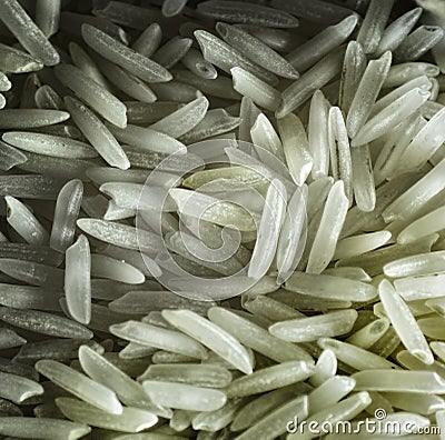 Basmati Rice Grains Macro Stock Photo