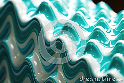 macro shot of toothpaste squeezed out in a zigzag pattern Stock Photo