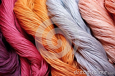 macro shot of wool fibers Stock Photo