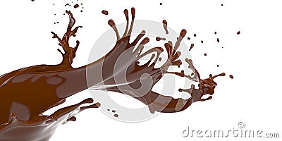 Macro splash of brown hot chocolate isolated Stock Photo