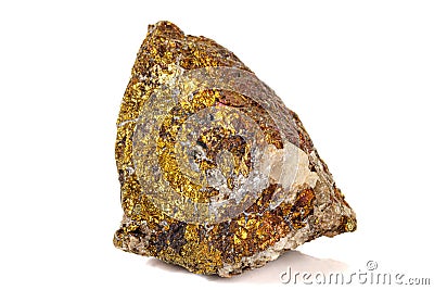 Macro stone Bornite mineral on white background Stock Photo