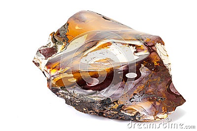 Macro stone mineral Mookaite Jasper on a white background Stock Photo