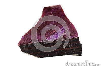 Macro stone mineral Sugilite on a white background Stock Photo