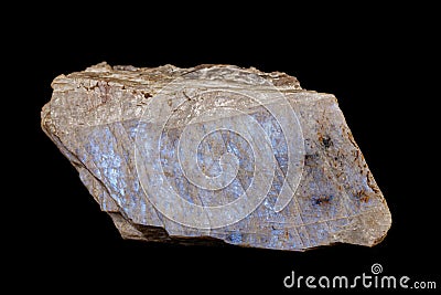 Macro of a stone Moonstone mineral on a black background Stock Photo