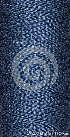 macro texture of a skein of blue sewing thread Stock Photo