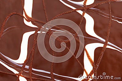 Macro top view chocolate and vanilla cake Stock Photo