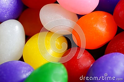 Macro view of a bowl of jelly beans Stock Photo