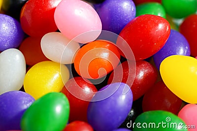 Macro view of a bowl of jelly beans Stock Photo