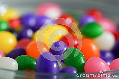Macro view of a bowl of jelly beans Stock Photo