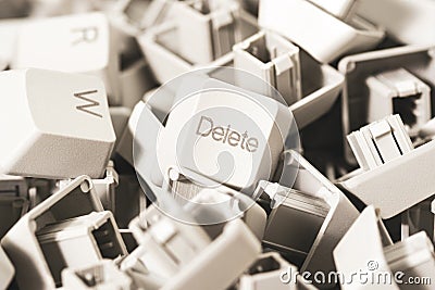 Macro view of a heap of computer keyboard keys Stock Photo