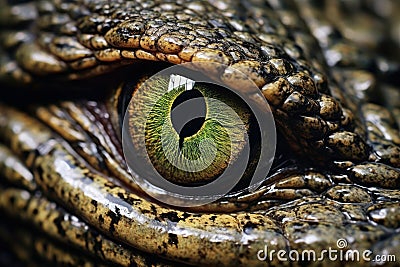 Macro view of lizard eye. Beautiful illustration picture. Generative AI Cartoon Illustration