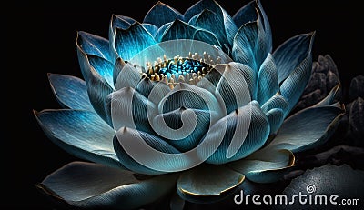 Macrophoto of an amazing unique magical blue lotus Stock Photo