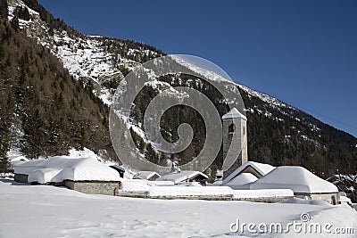 Macugnaga, Mount Rose Valley Stock Photo