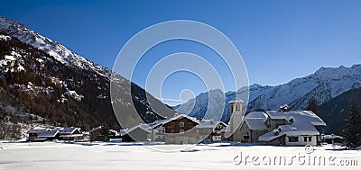 Macugnaga, Mount Rose Valley Stock Photo