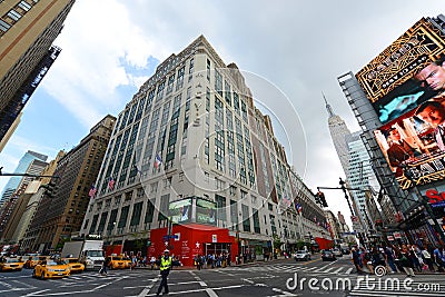 Macy's Department Store and Empire State Building, Manhattan, NYC Editorial Stock Photo