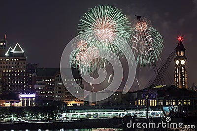 Macy's Fourth of July Fireworks in New York City Editorial Stock Photo