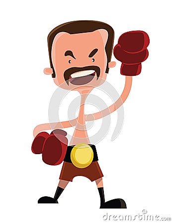 Mad boxer fighter illustration cartoon character Cartoon Illustration