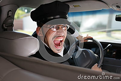 Mad chauffeur Stock Photo