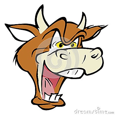 Mad cow Cartoon Illustration